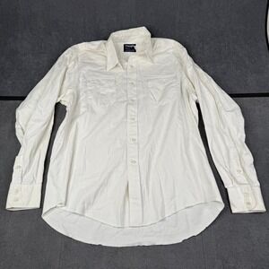 Vintage White Wrangler Cowboy Cut Regular Fit western shirt